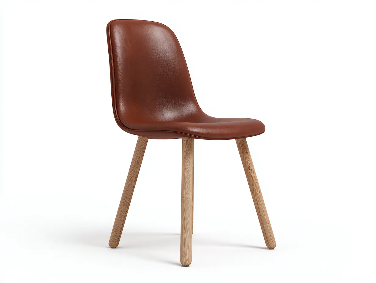 Esszimmerstühle - Kunstleder-Holz - 54x50x82 cm - Braun-Natur - Modern-Cotaocasa