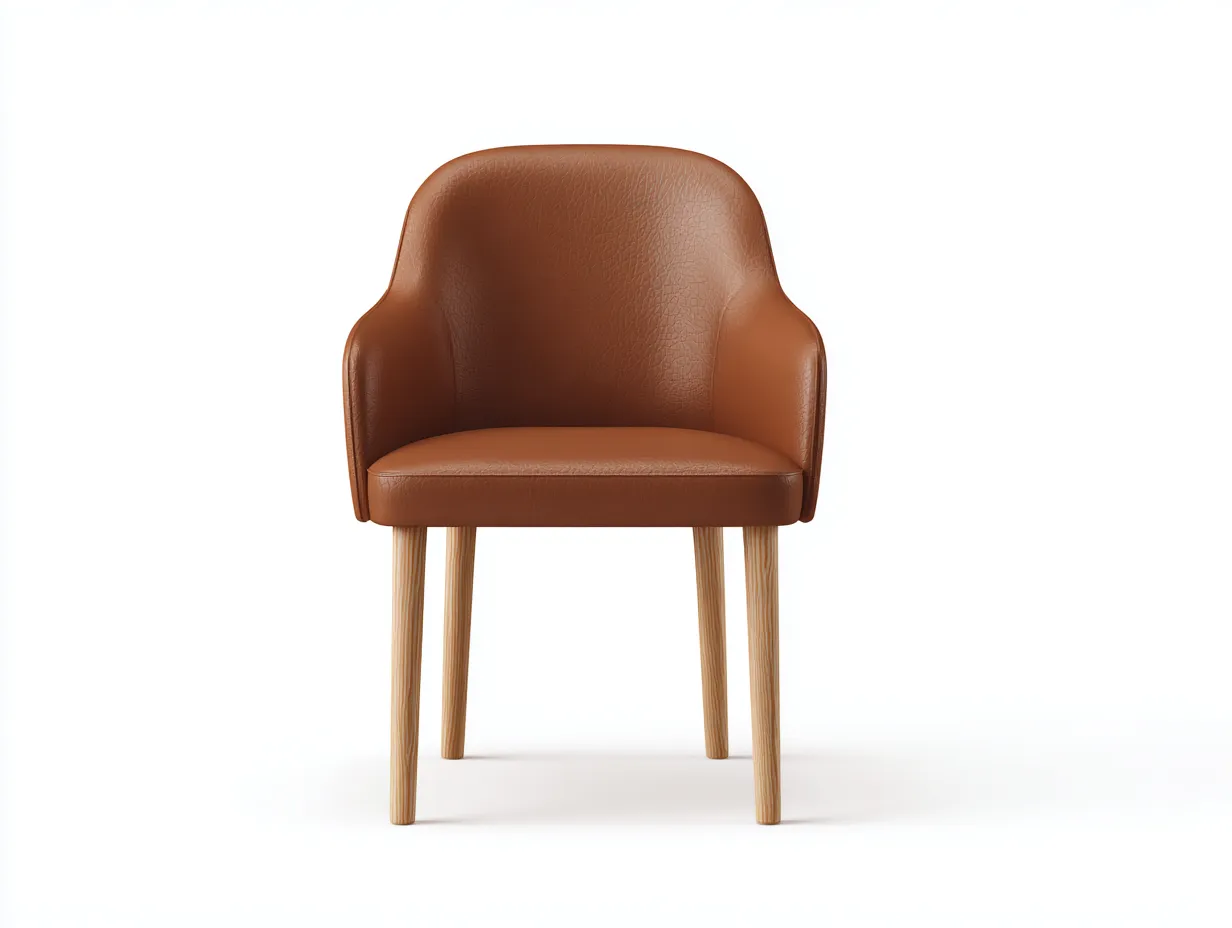 Esszimmerstühle - Kunstleder-Holz - 61x57x84 cm - Braun-Natur - Modern-Cotaocasa