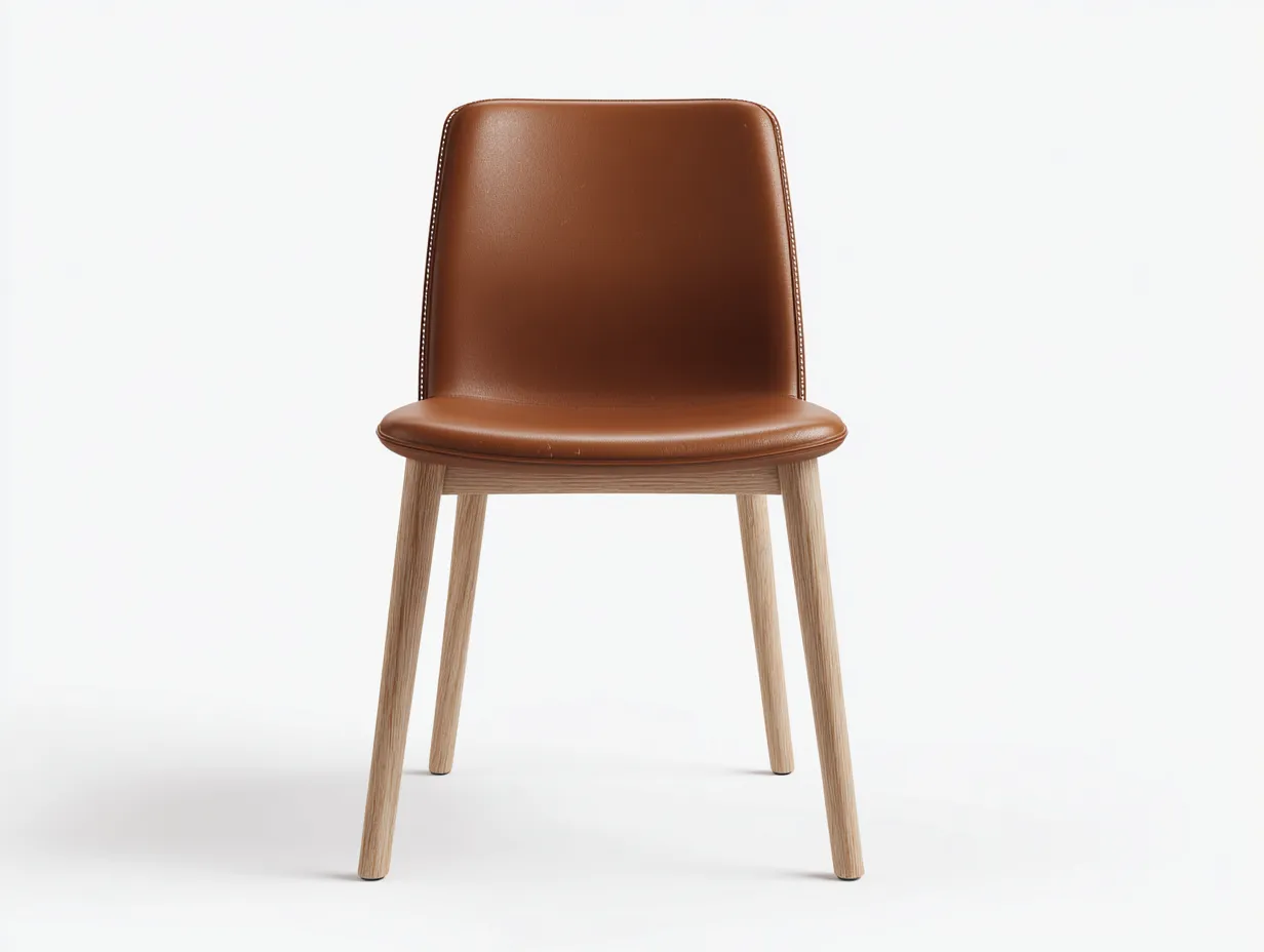 Esszimmerstühle - Kunstleder-Holz - 55x52x81 cm - Braun-Natur - Modern-Cotaocasa