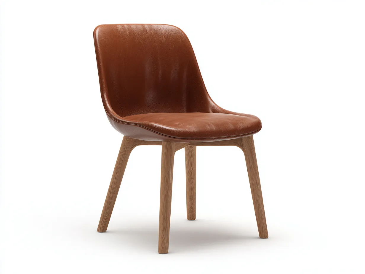 Esszimmerstühle - Kunstleder-Holz - 57x52x84 cm - Braun-Natur - Modern-Cotaocasa