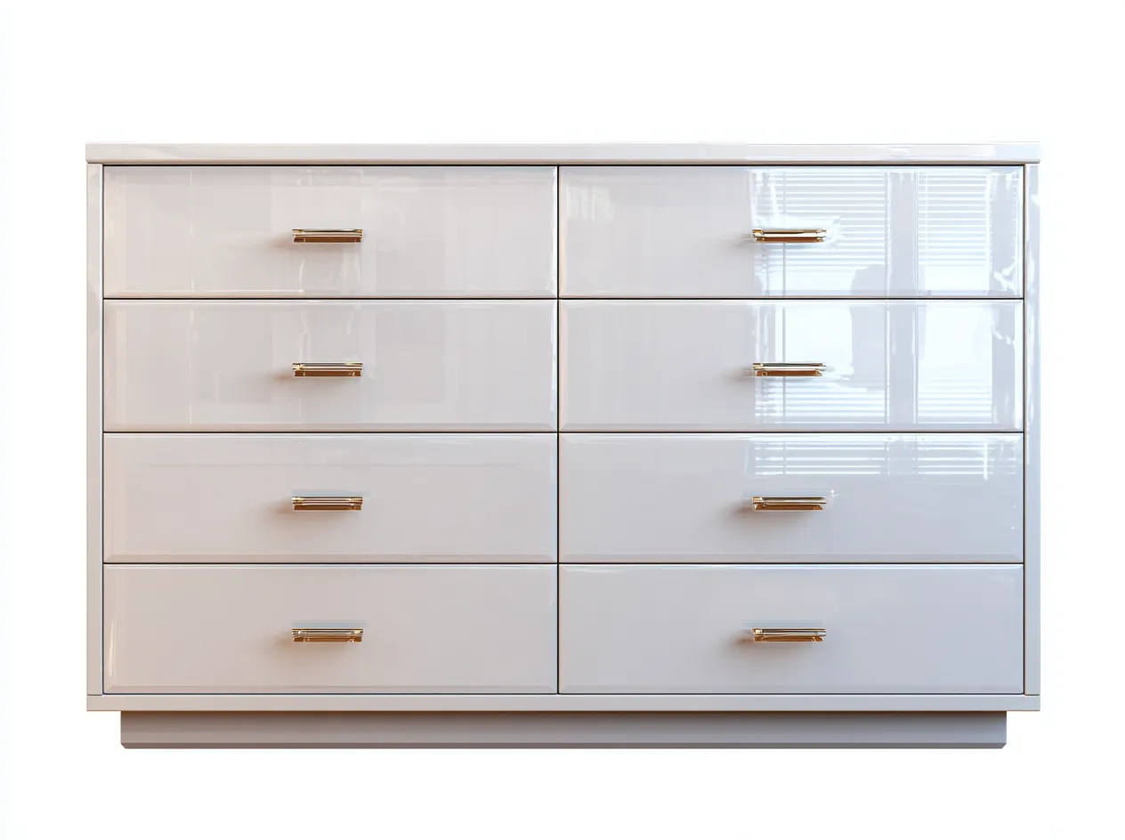 Kommode mit Schubladen - MDF-Metall - 138 x 46 x 84 cm - Weiß - Modernes Design-Jalosohome