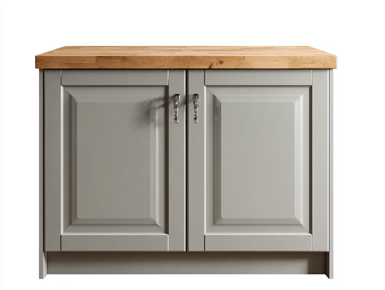 Sideboard-Holzwerkstoff-Eichenholz-92x45x82 cm-Grau-Natur-Landhausstil-Jalosohome