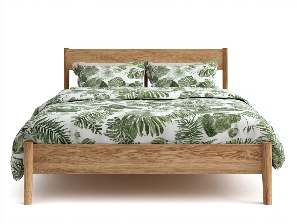 Doppelbett-Massivholz-210x188x100 cm-Natur-Minimalistischer Stil-Jalosohome