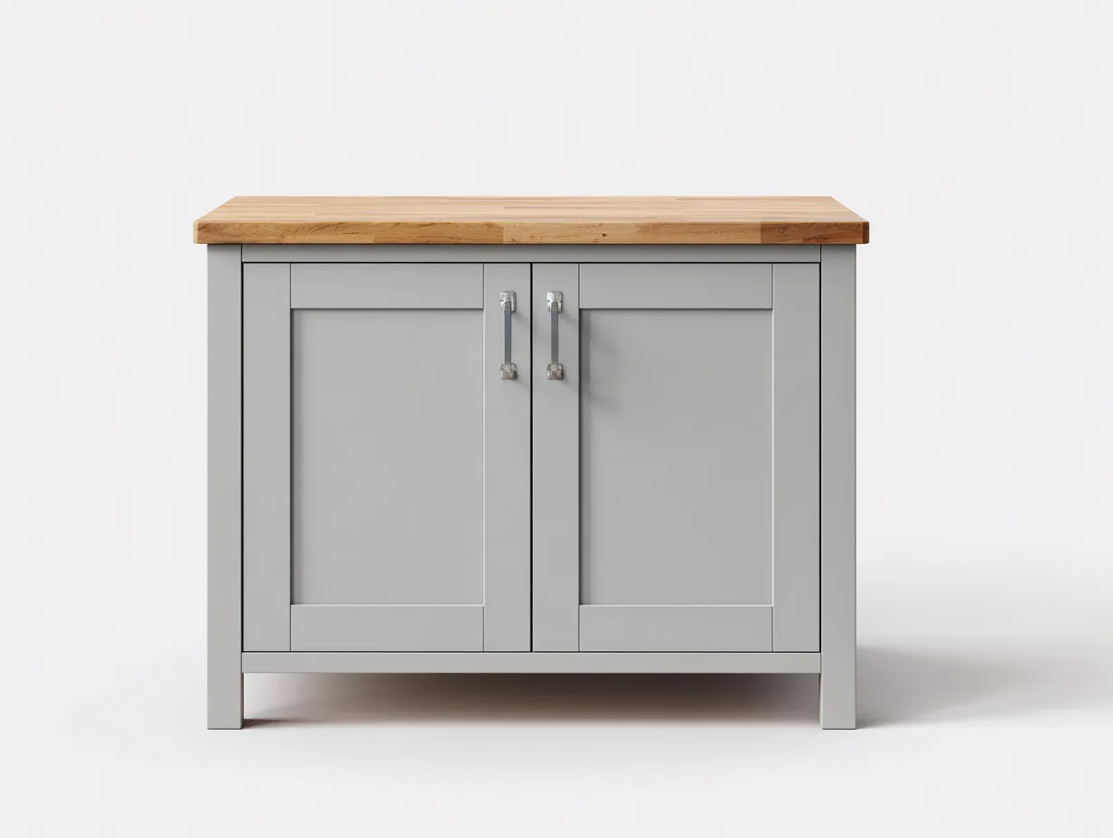 Sideboard-Holzwerkstoff-Eichenholz-96x46x84 cm-Grau-Natur-Modern-Jalosohome