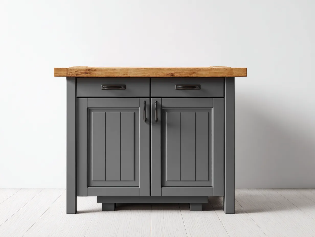 Sideboard-Holzwerkstoff-Eichenholz-88x44x83 cm-Grau-Natur-Landhausstil-Jalosohome