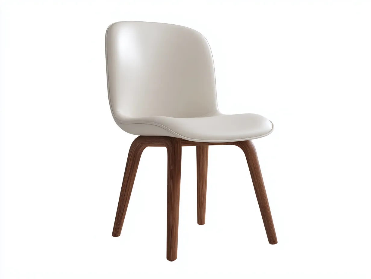 Esszimmerstuhl - Kunstleder-Holz - 54x59x81 cm - Beige-Nussbaum - Modern-Jalosohome