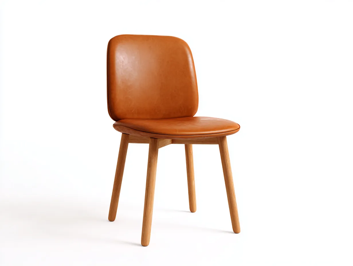 Esszimmerstuhl - Kunstleder-Holz - 52x58x82 cm - Braun-Natur - Modern-Jalosohome