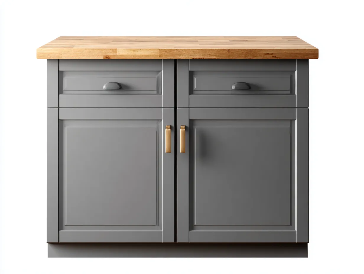 Sideboard-Holzwerkstoff-Eichenholz-104x48x84 cm-Grau-Natur-Landhausstil-Jalosohome