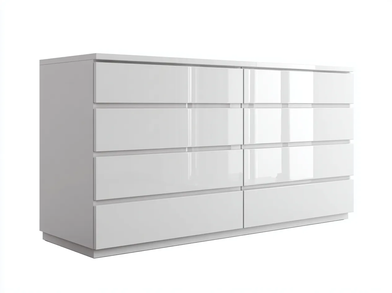 Kommode mit Schubladen - MDF - 132 x 43 x 76 cm - Weiß - Modernes Design-Jalosohome