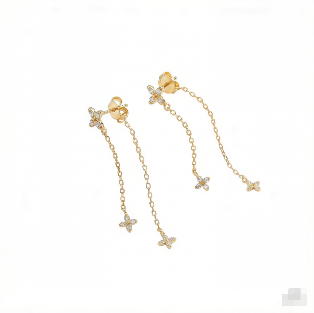 Dainty Chain Link Butterfly Earrings