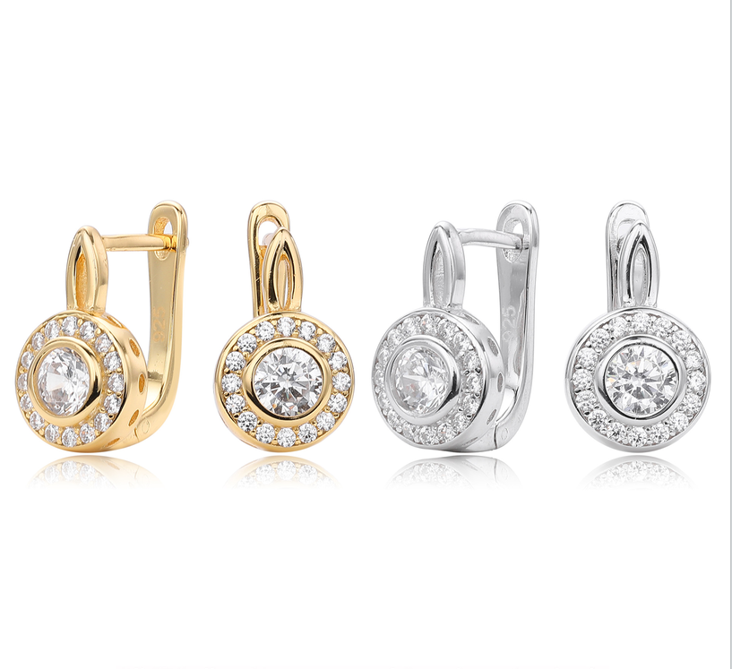 Silver Plated Round Stud Earrings