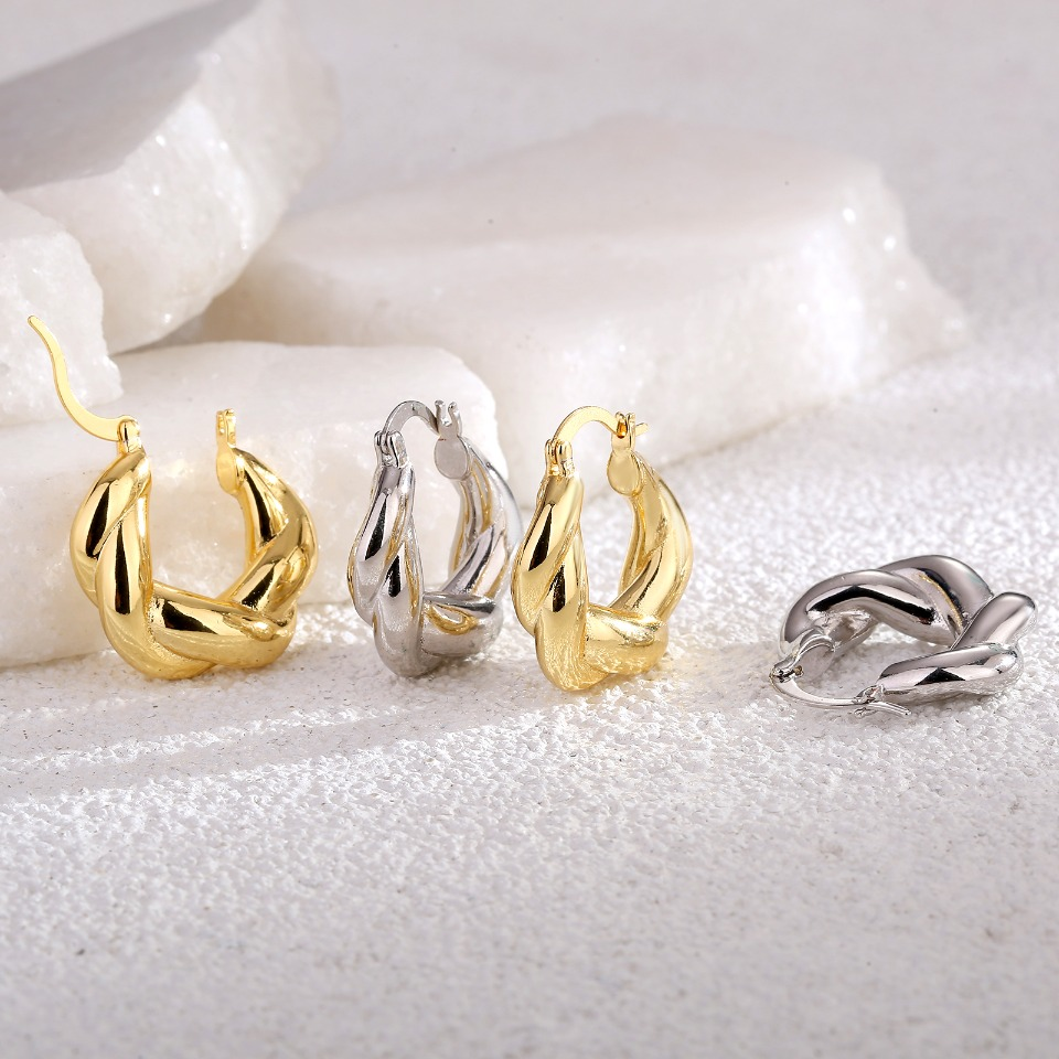 Gold - Toned Twisted Hoop Earrings