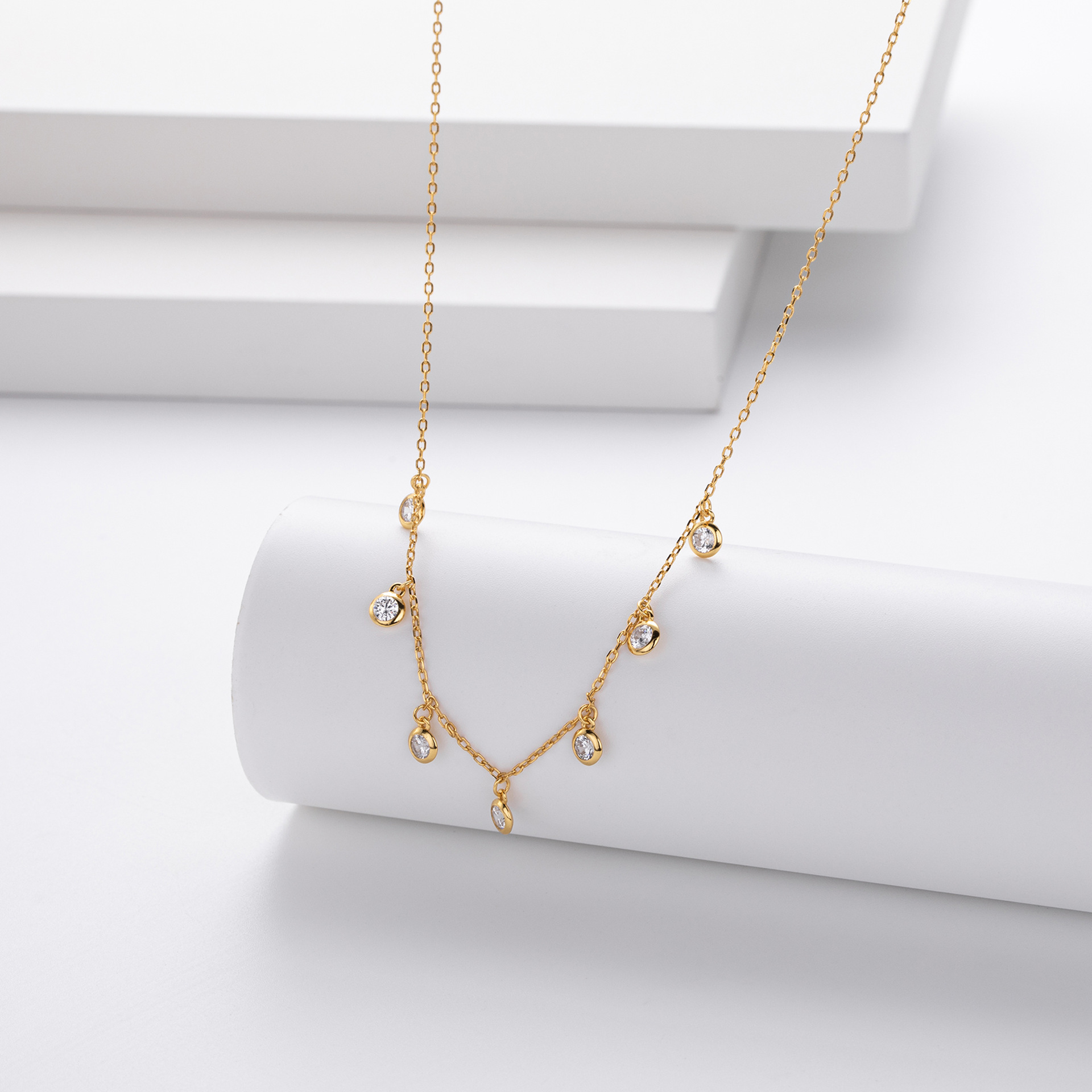 Minimalist Y-Shaped Zircon Drop Necklace