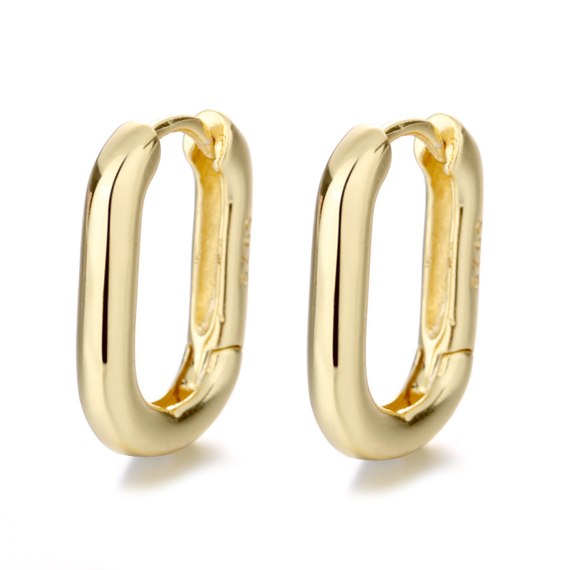 Minimalist Geometric Huggie Hoops for Women