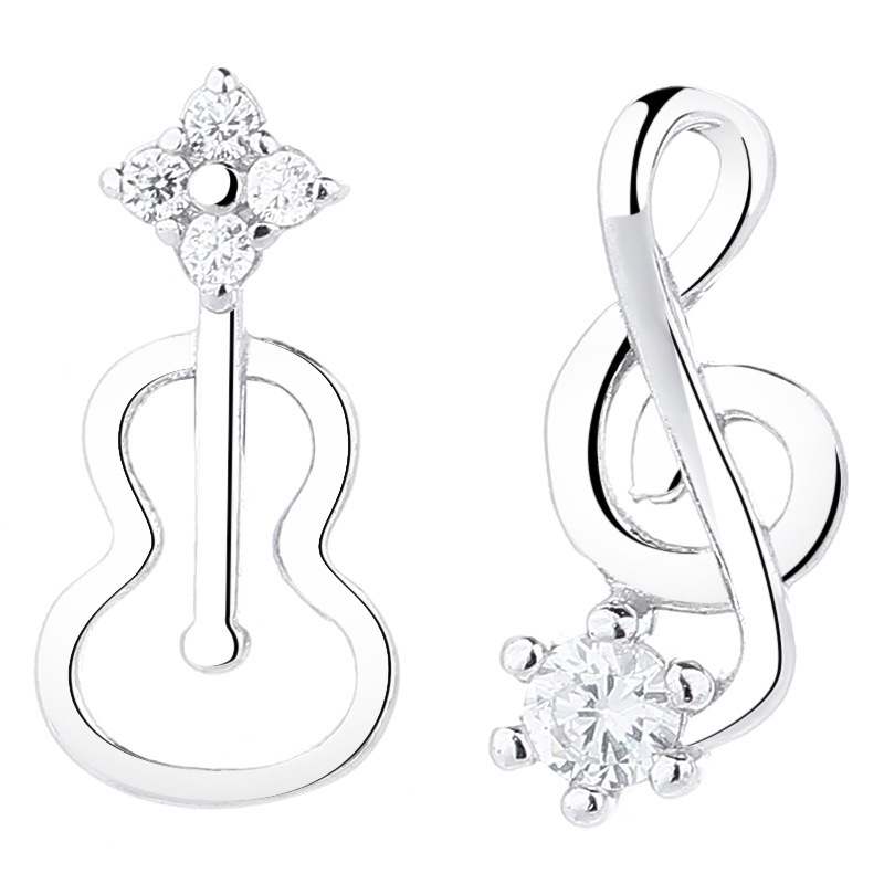 Sterling Silver Music Note Stud Earrings