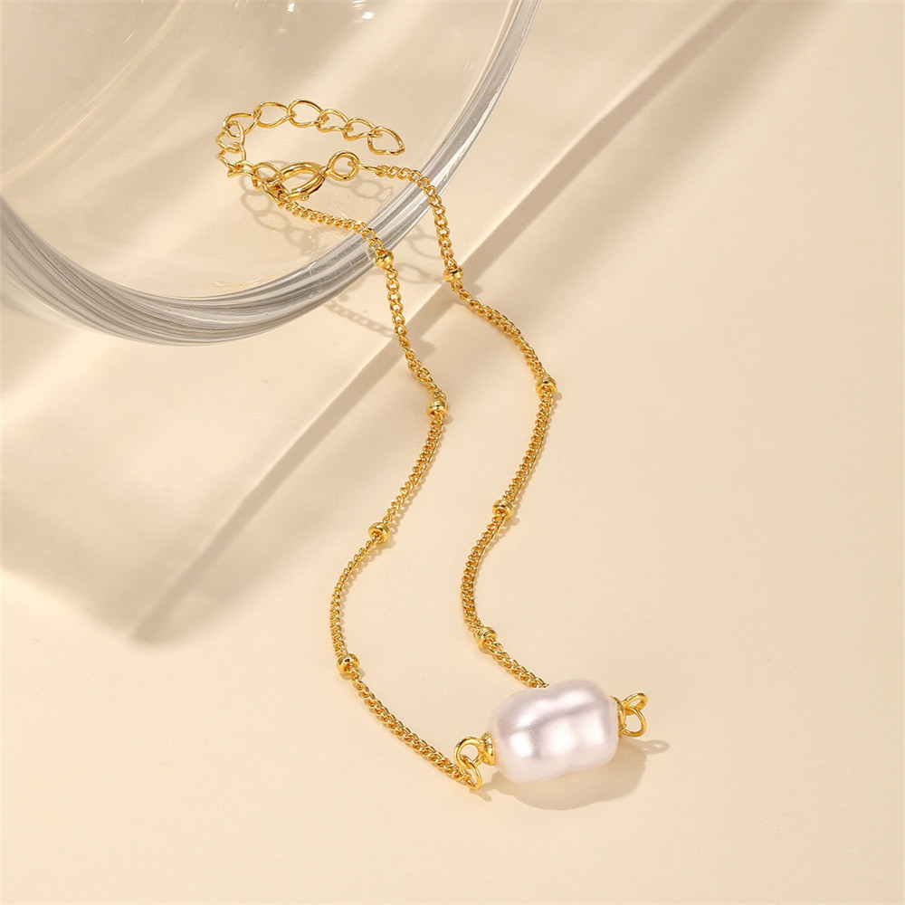 Delicate Single Pearl Link Bracelet with Adjustable Extender