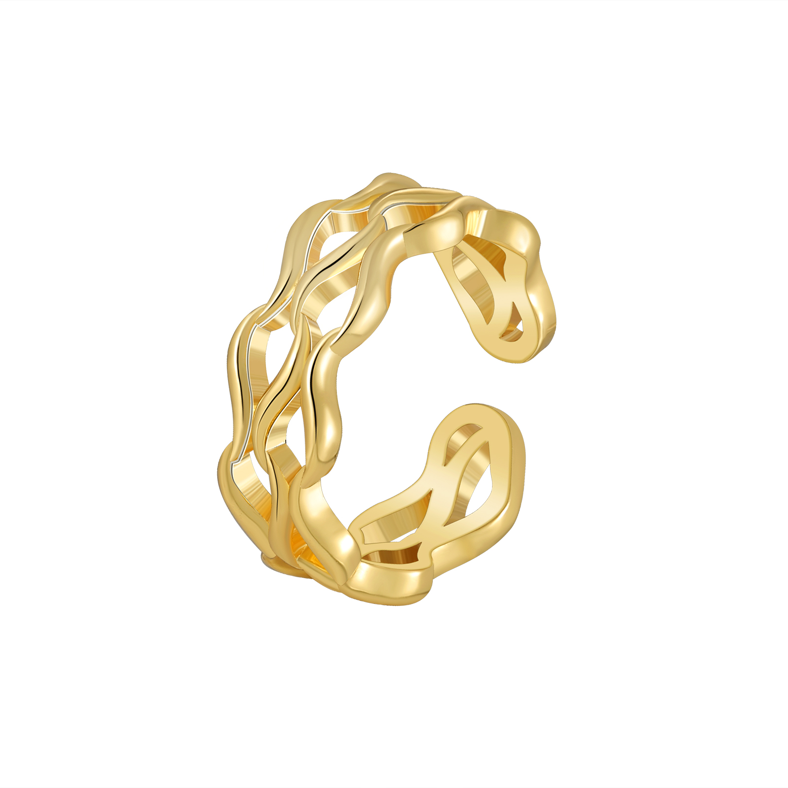 Tone Woven - Wave Open Adjustable Ring