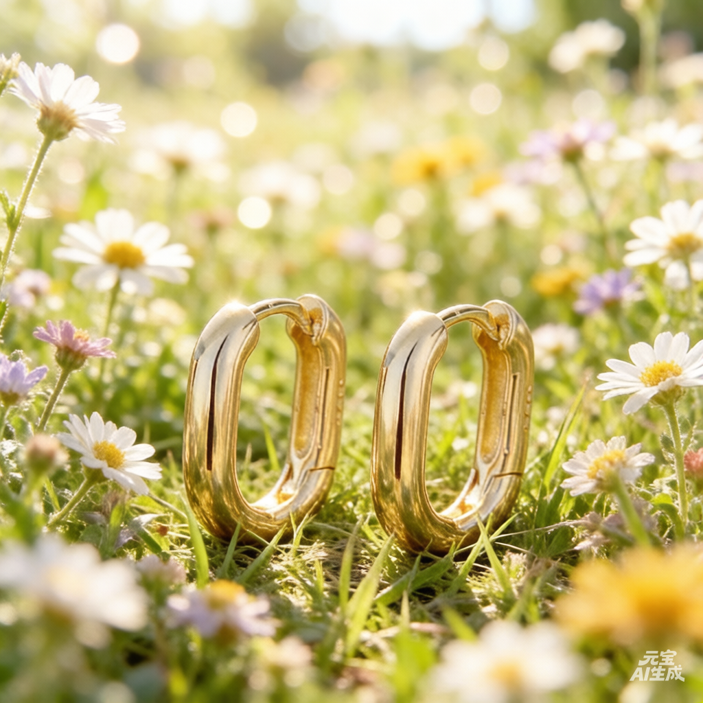 Minimalist Geometric Huggie Hoops for Women