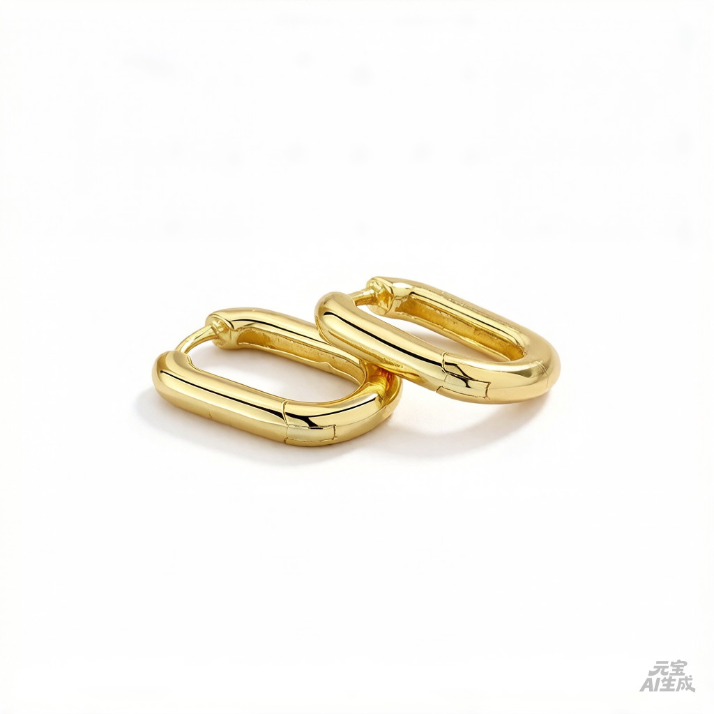 Minimalist Geometric Huggie Hoops for Women