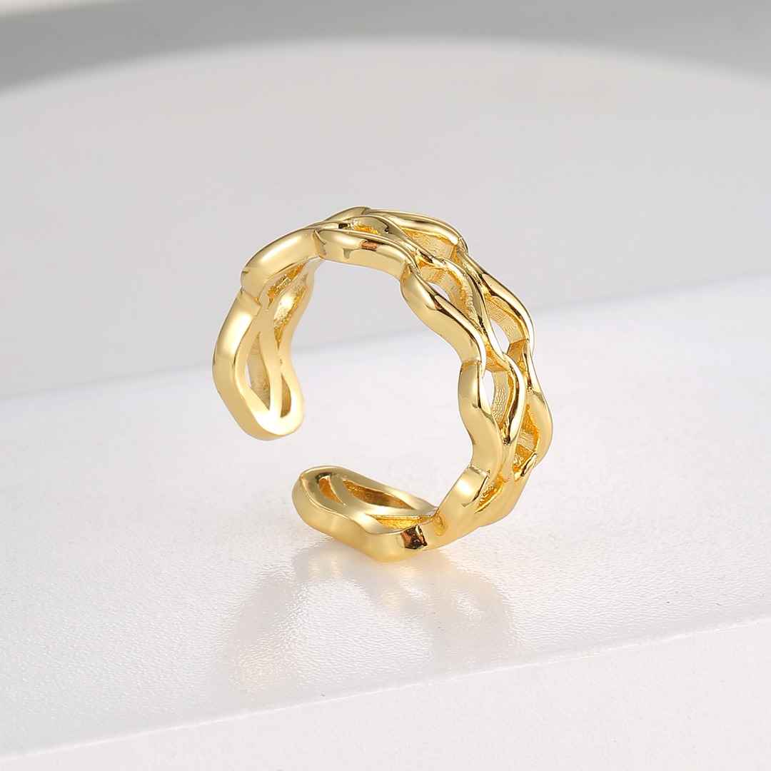 Tone Woven - Wave Open Adjustable Ring