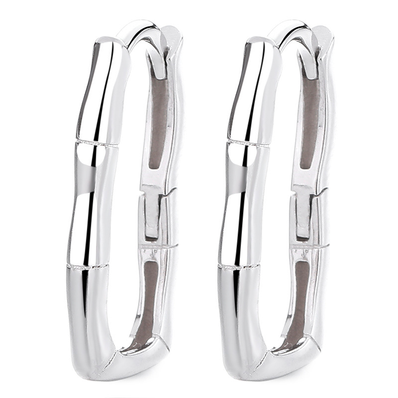 Polished Sterling Silver Twisted Ribbon Hoop Earrings