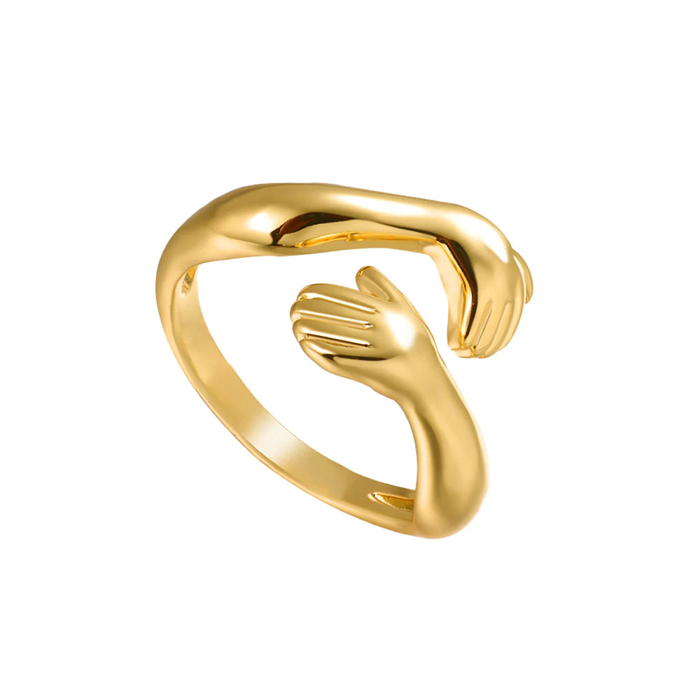Silver Hugging Hands Ring