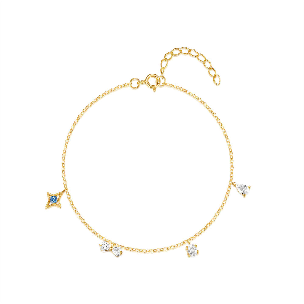 Cubic Zirconia Drops – Adjustable Link Chain Bracelet for Women