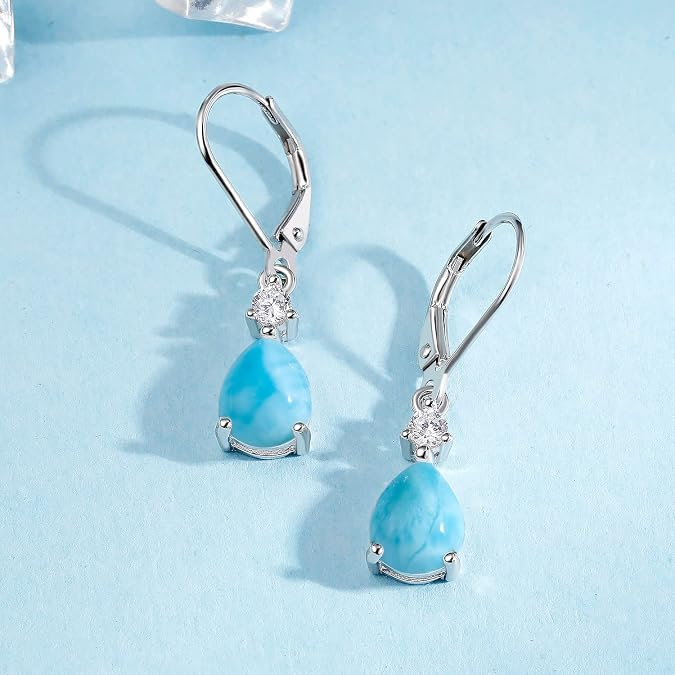 Sterling Silver Leverback Dangle Earrings for Women