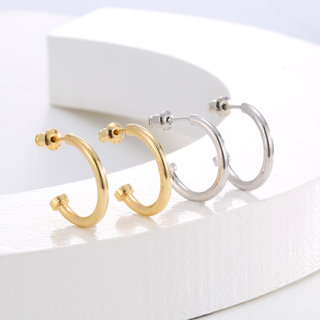 Polished Gold - Toned Small Hoop Earrings