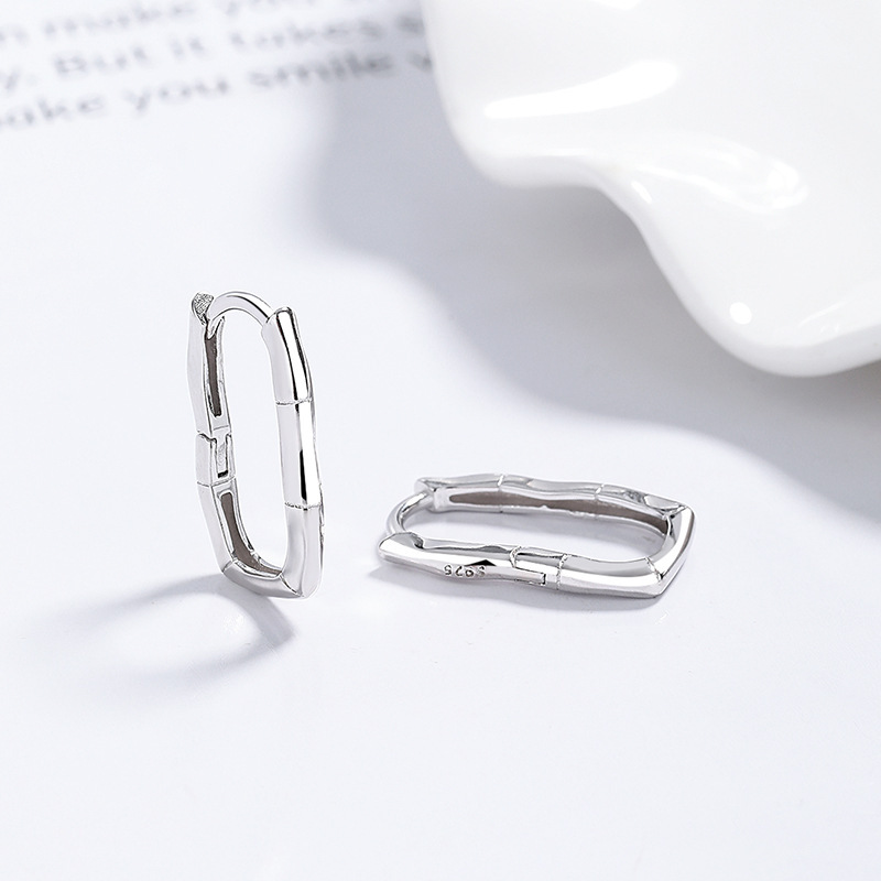 Polished Sterling Silver Twisted Ribbon Hoop Earrings