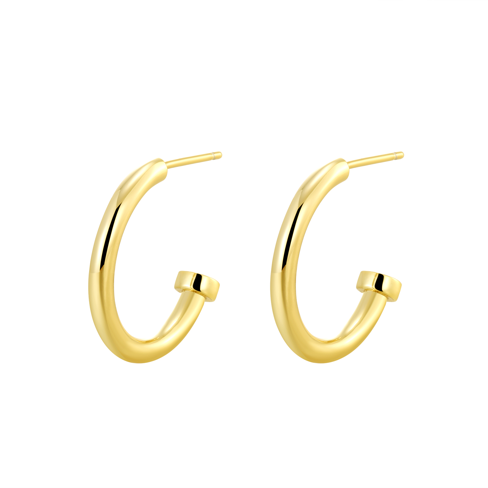 Polished Gold - Toned Small Hoop Earrings