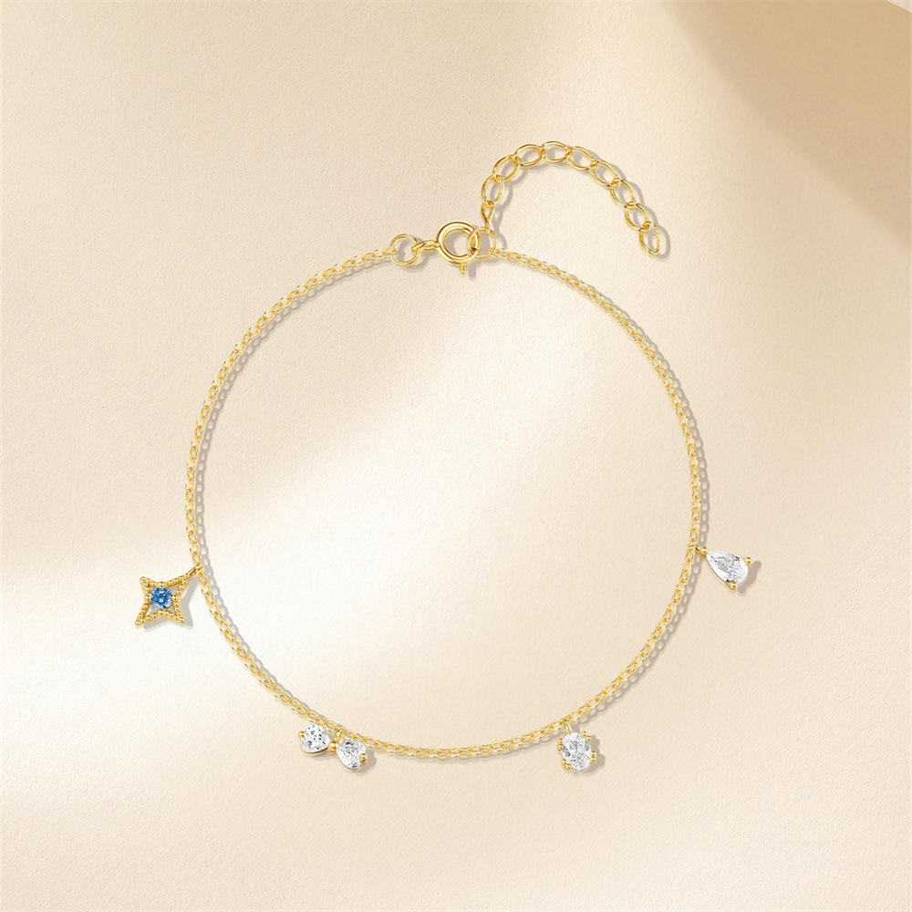 Cubic Zirconia Drops – Adjustable Link Chain Bracelet for Women