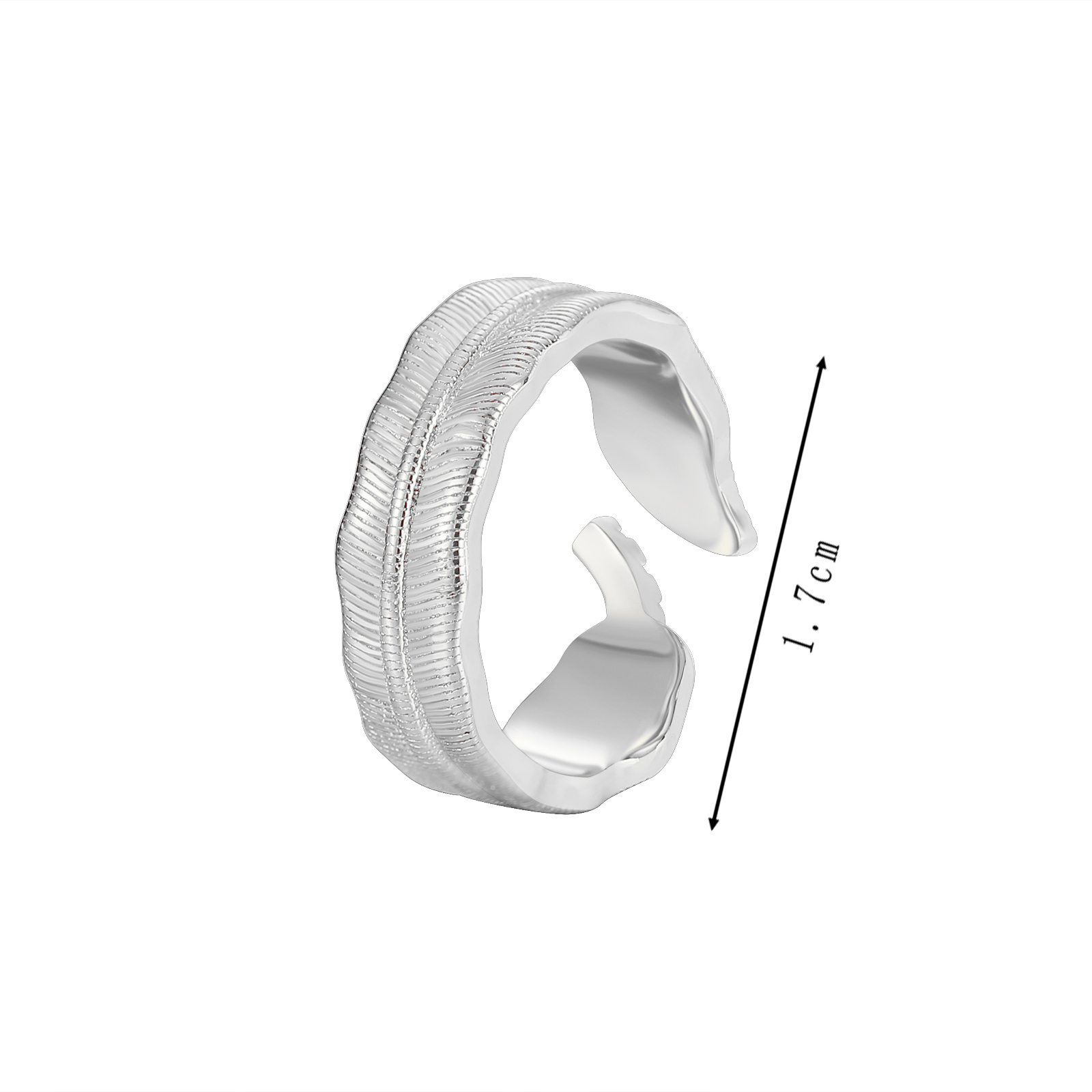 Textured Ribbed Open Adjustable Ring