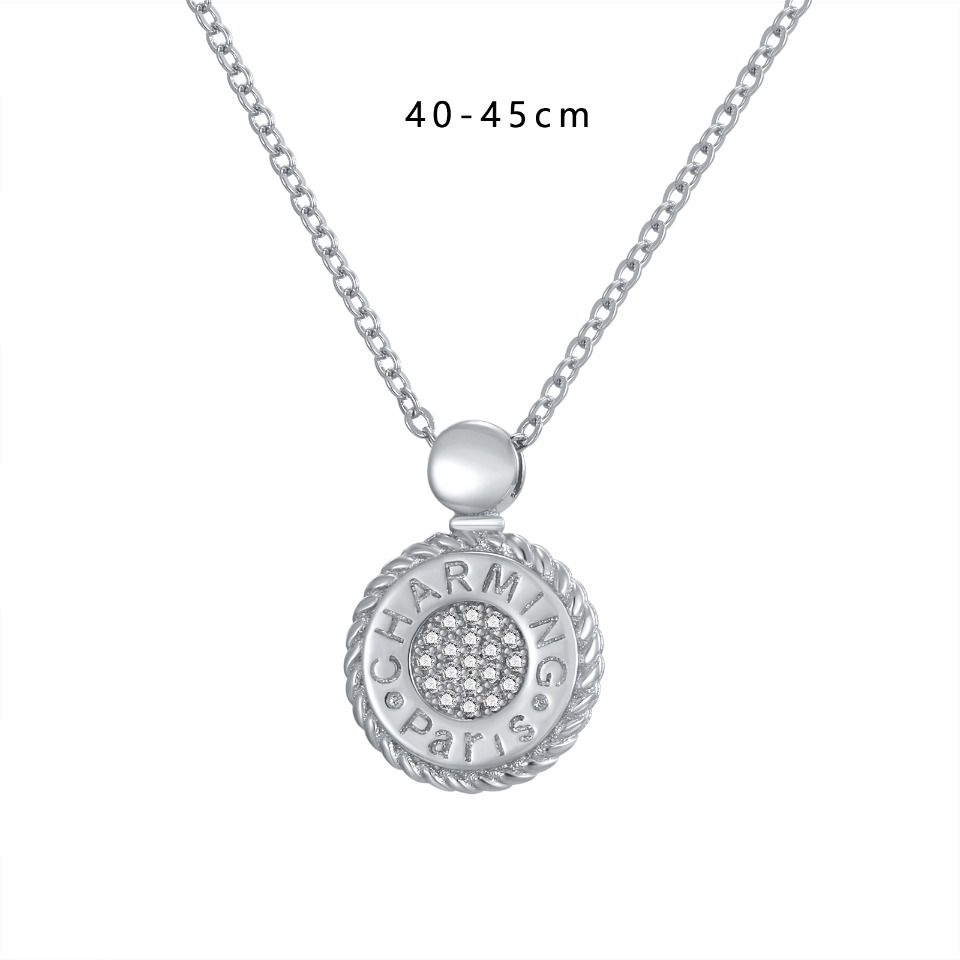 Gold-Tone "Charming Paris" Pendant Necklace with Pavé Diamonds