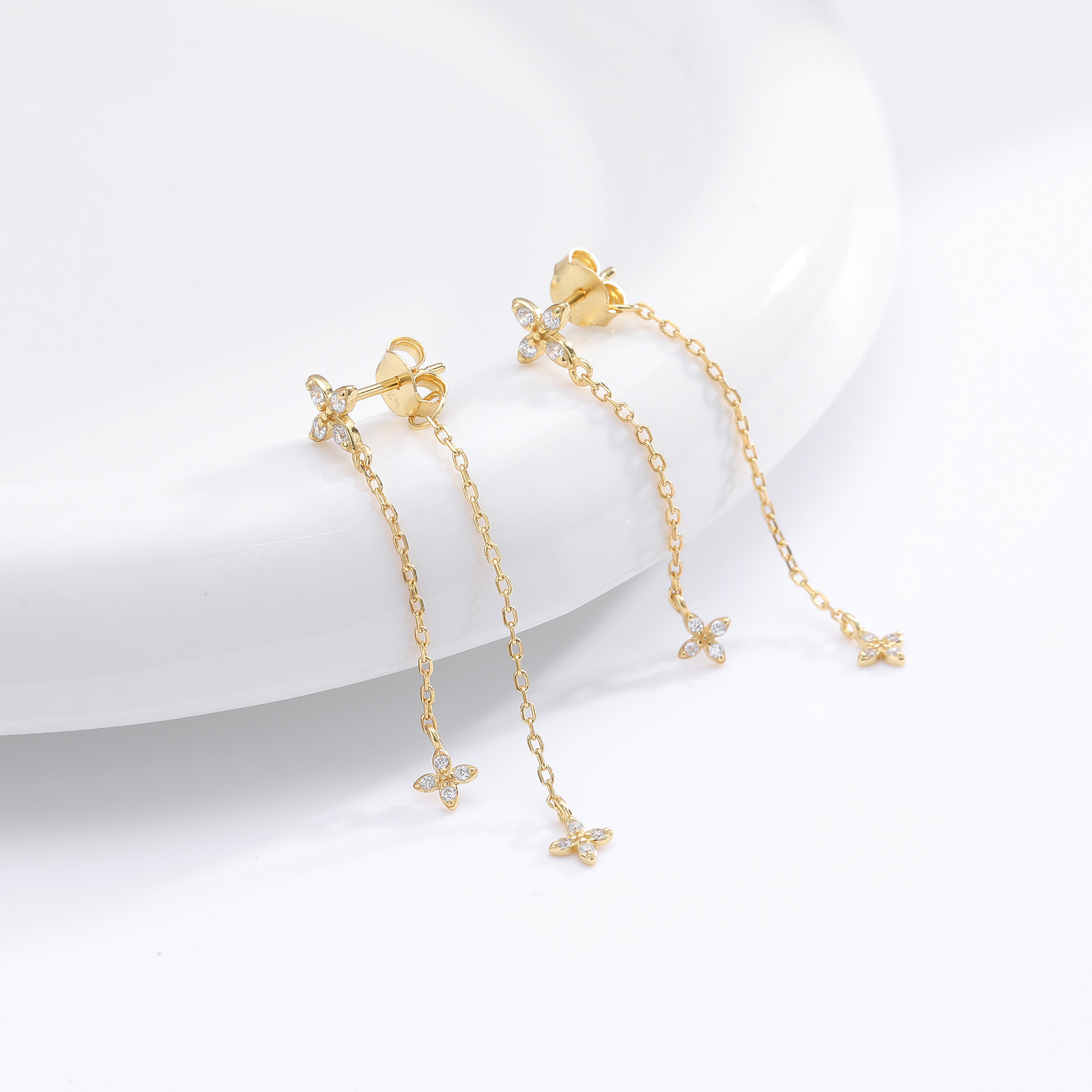 Dainty Chain Link Butterfly Earrings