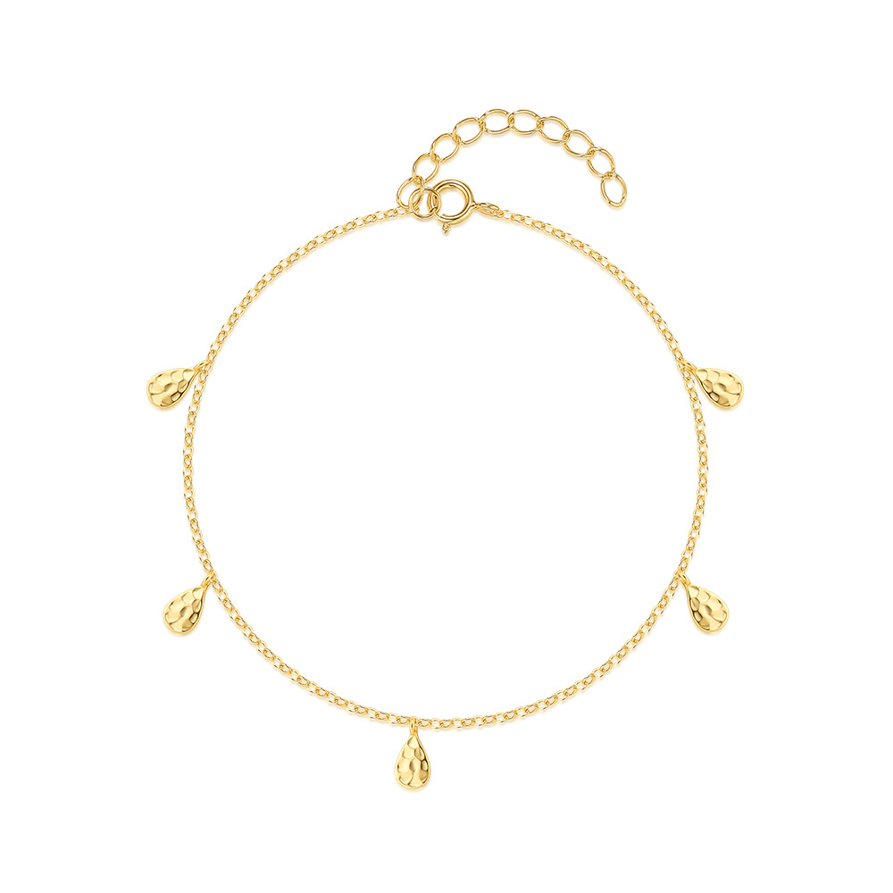 Delicate Dangle Water Drop Bracelet with Adjustable Extender