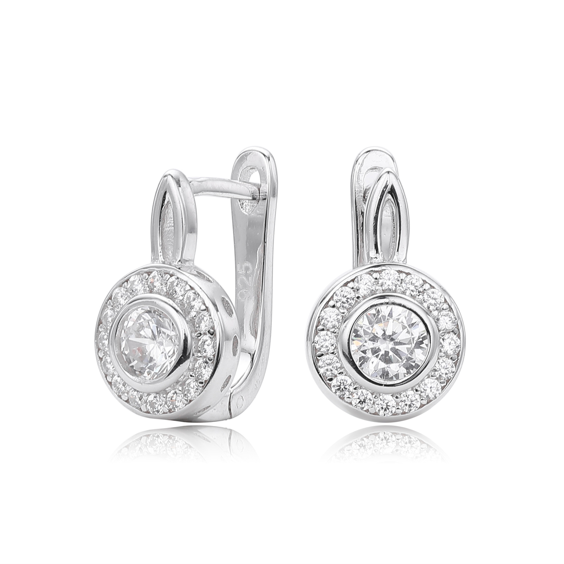 Silver Plated Round Stud Earrings