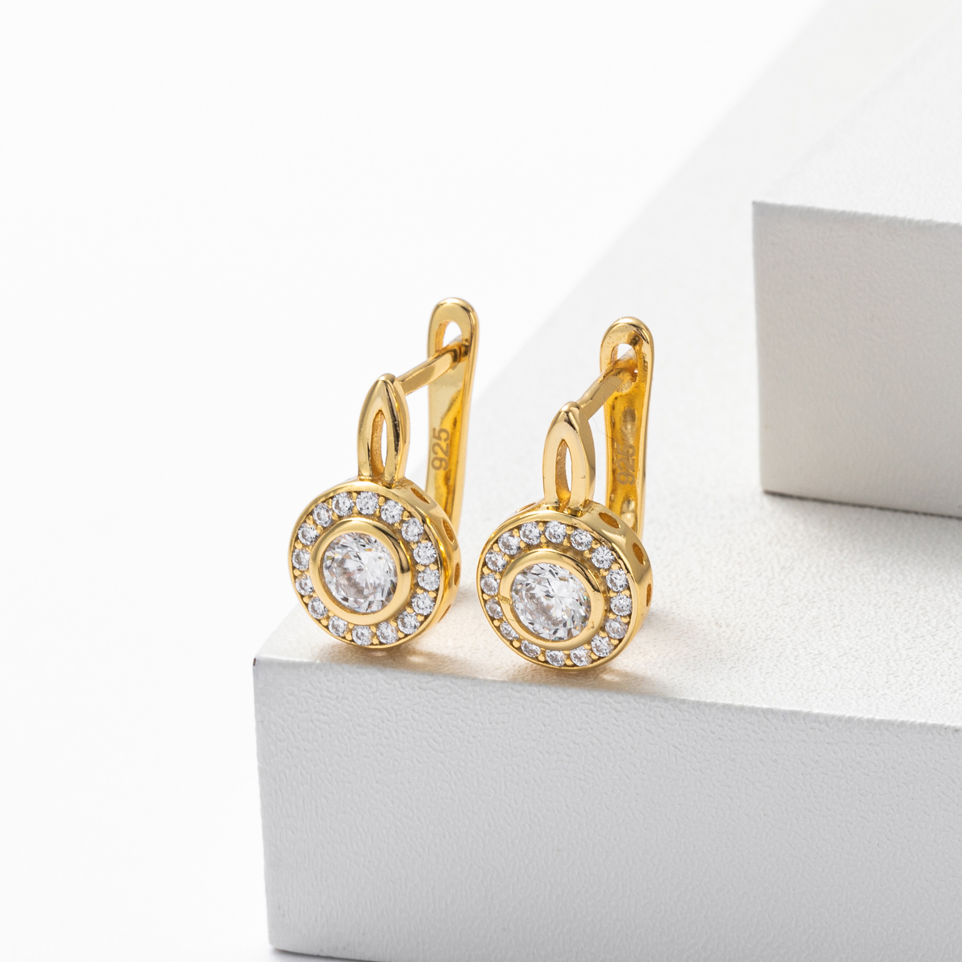 Silver Plated Round Stud Earrings