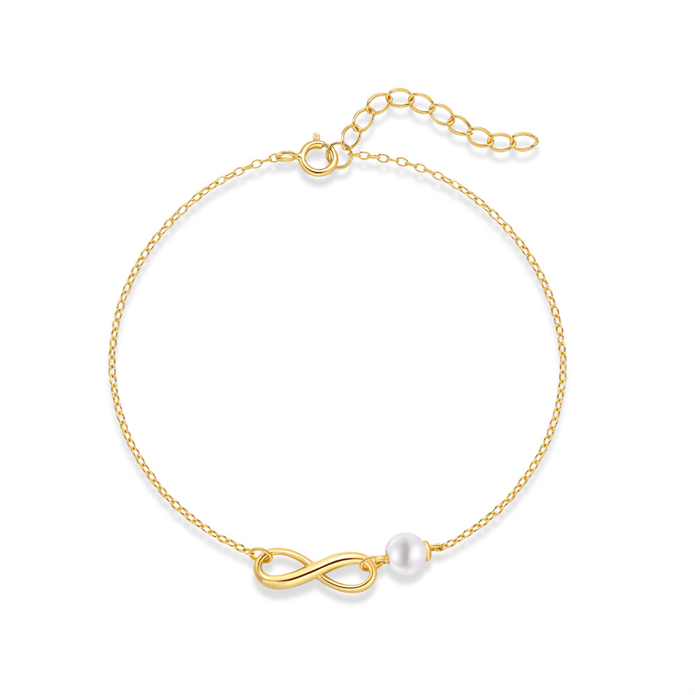 Delicate Freshwater Pearl Link Bracelet with Adjustable Extender
