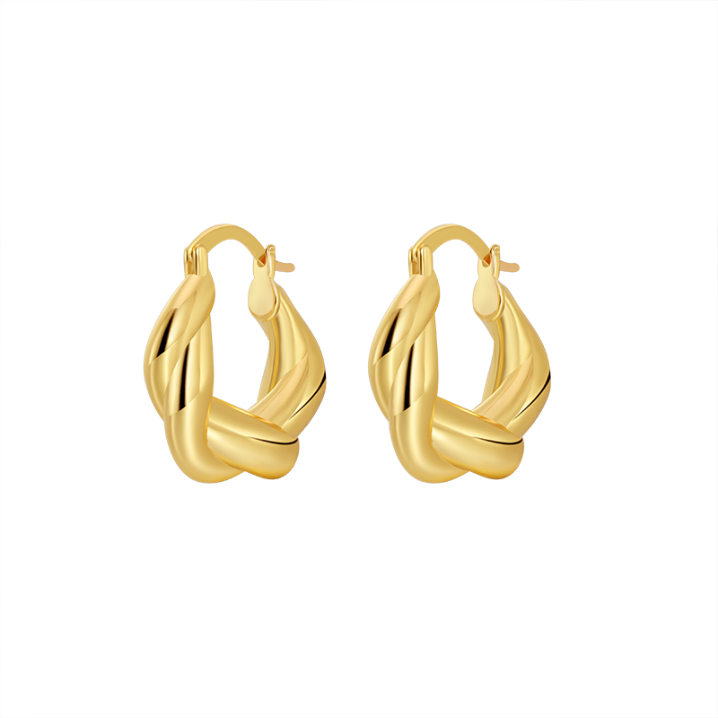 Gold - Toned Twisted Hoop Earrings