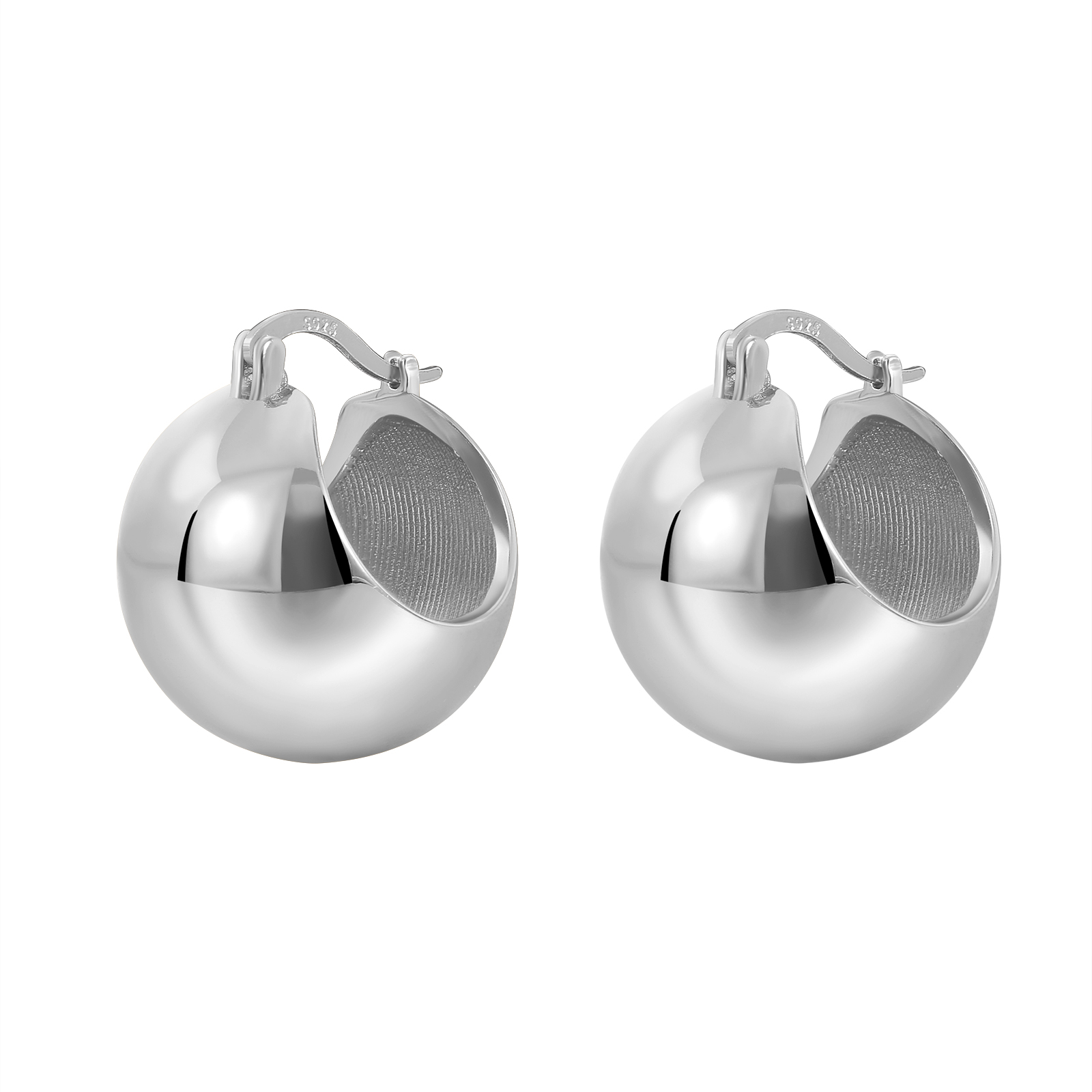 Minimalist Polished Ball - Shaped Huggie Hoop Earrings