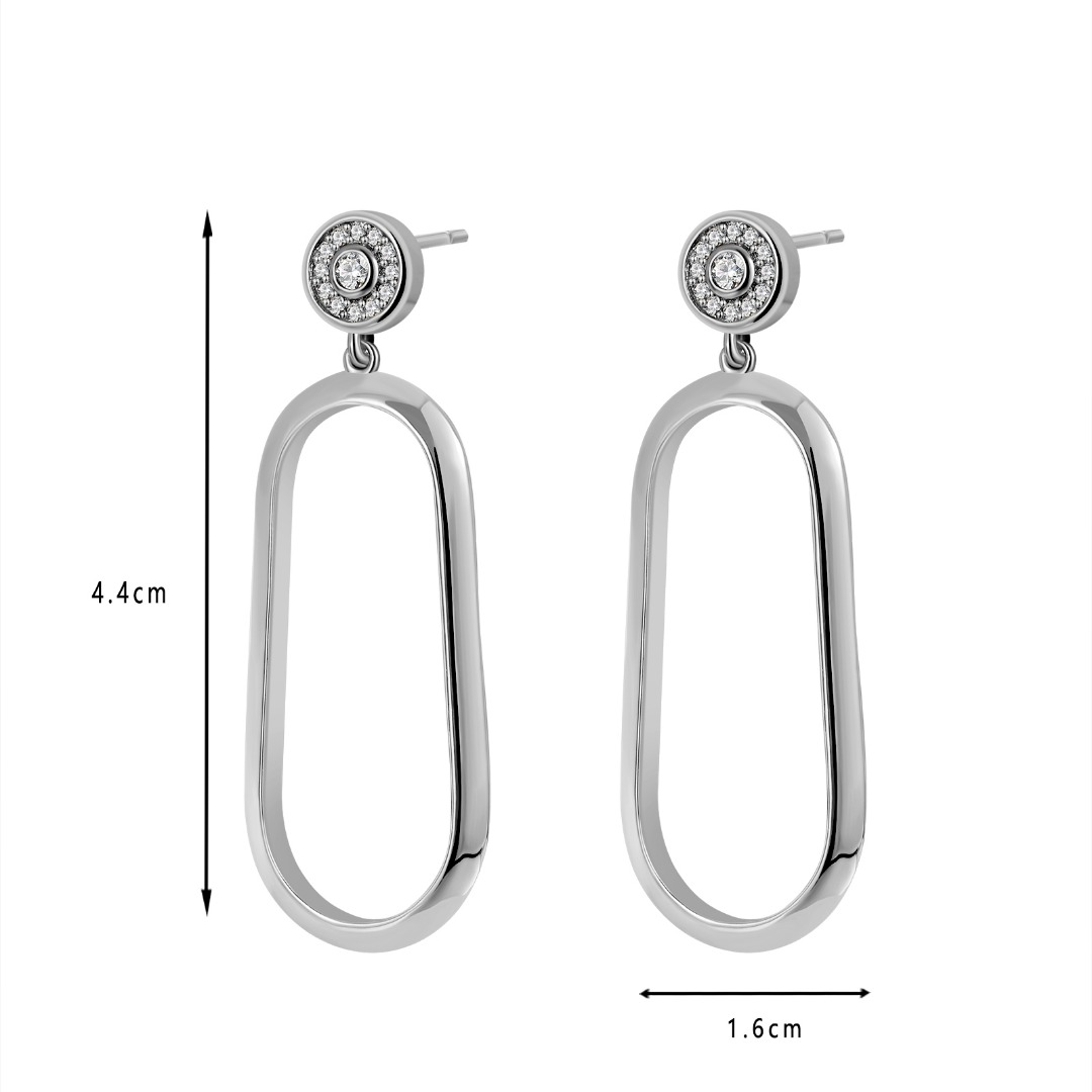 Elegant Geometric Long Oval Link Earrings for Women