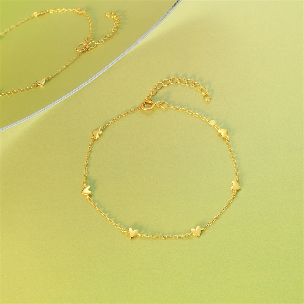 Dainty Multi Heart Chain Bracelet for Women 