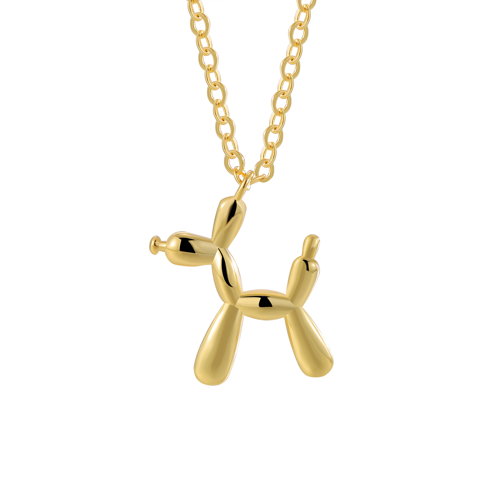 Gold-Tone Balloon Dog Pendant Necklace