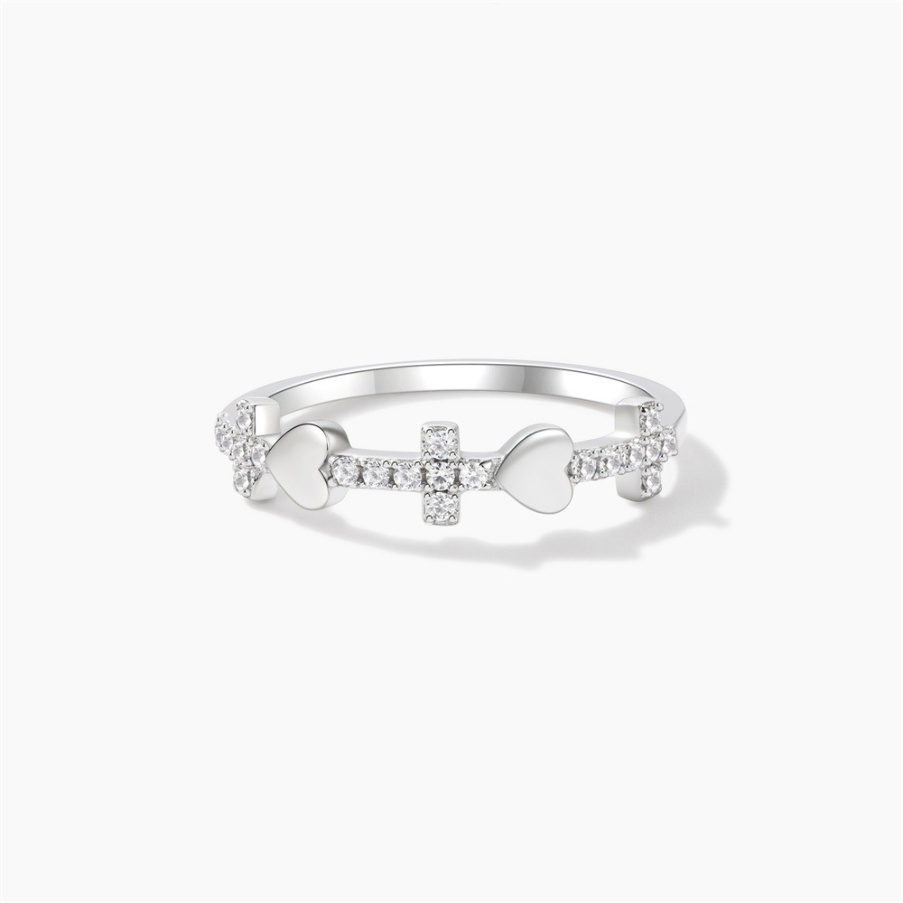 Sterling Silver Cubic Zirconia Bowknot Stackable Ring