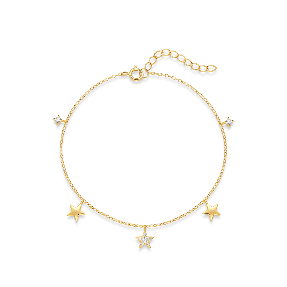 Dainty Triple Star Bracelet with Cubic Zirconia