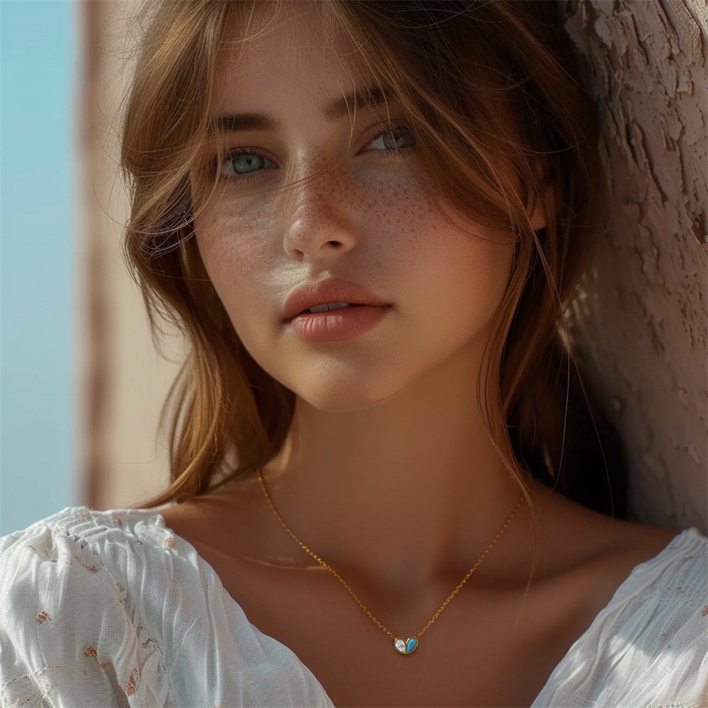 Split Heart Pendant Necklace Gold-Tone