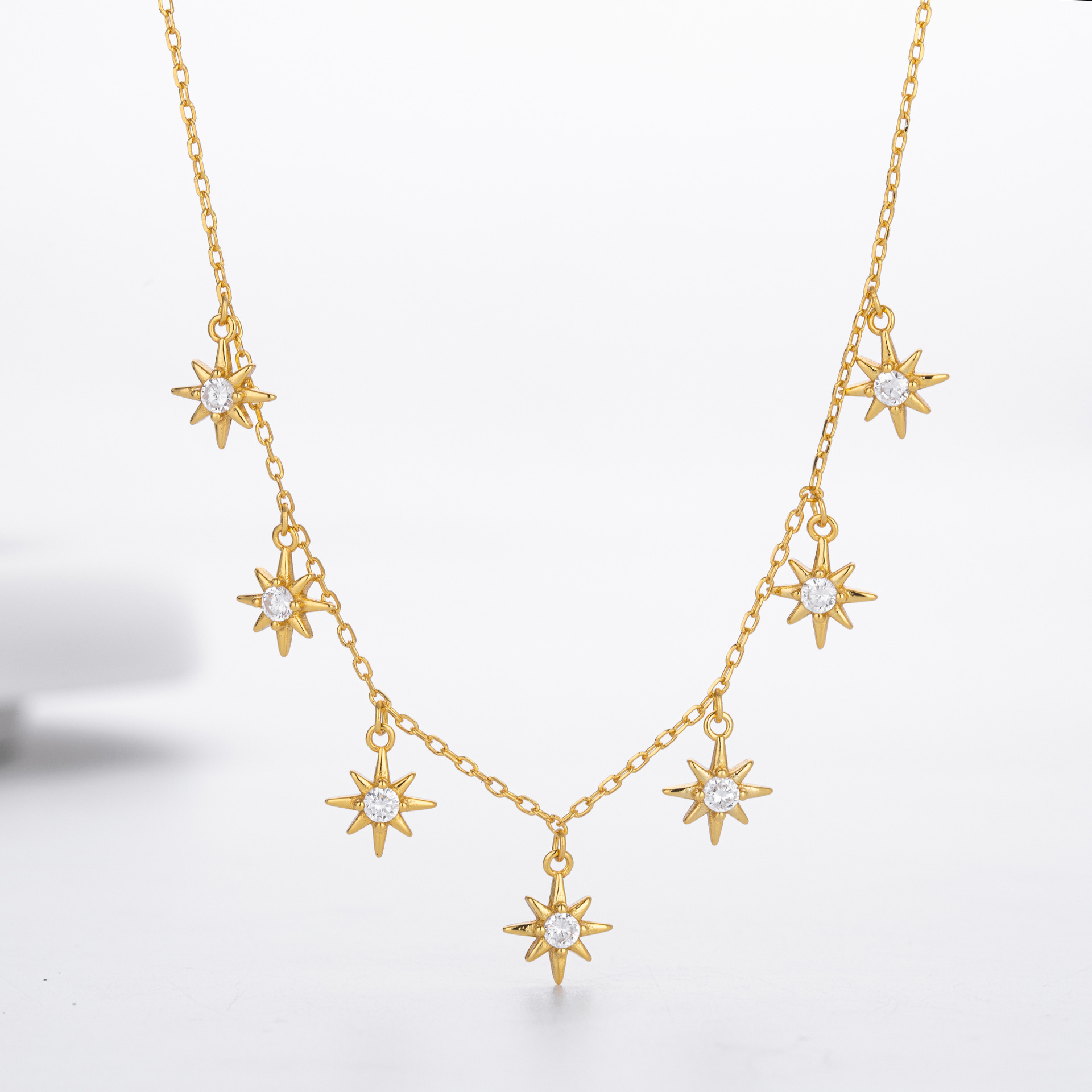 Delicate Silver-Tone Star Choker Necklace