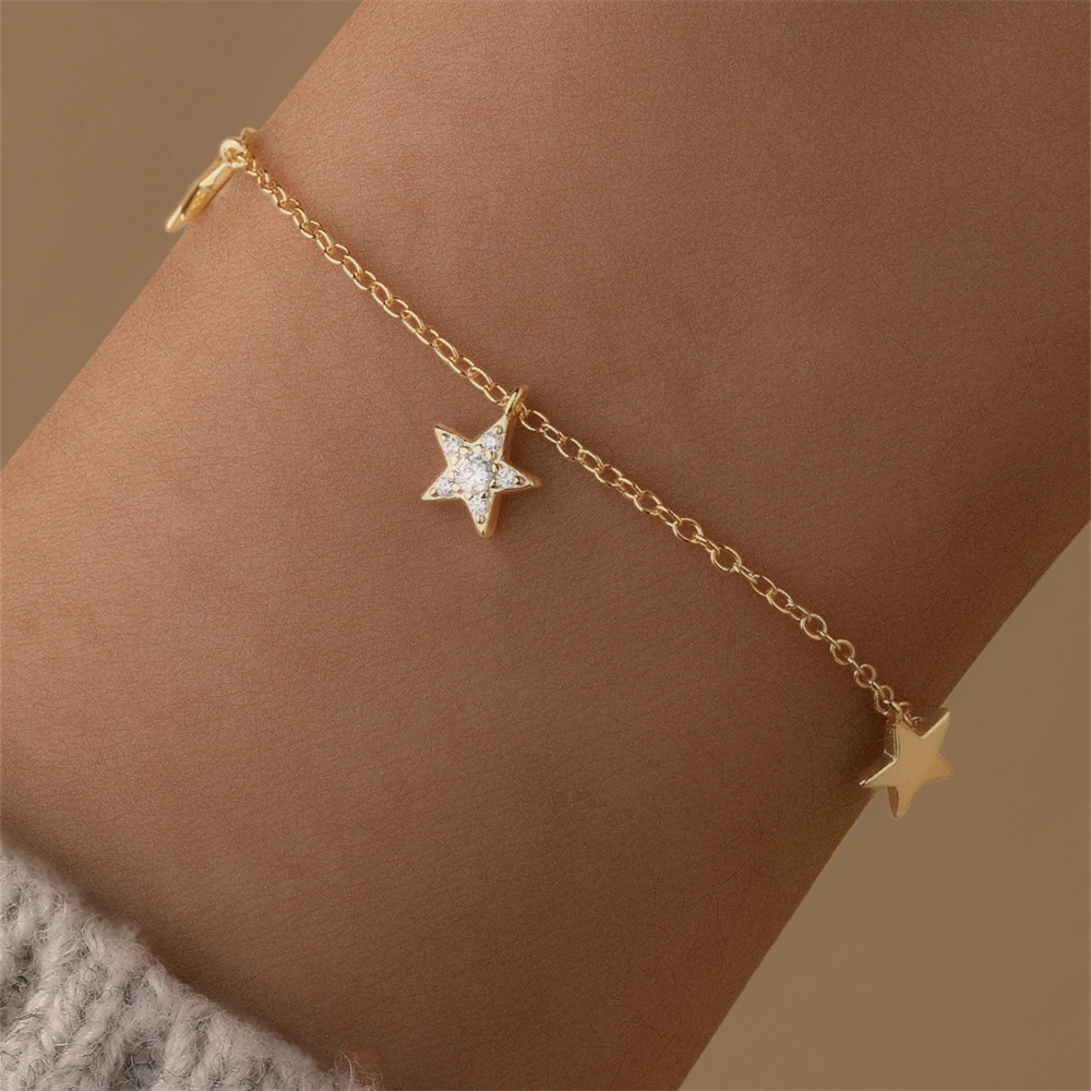 Dainty Triple Star Bracelet with Cubic Zirconia