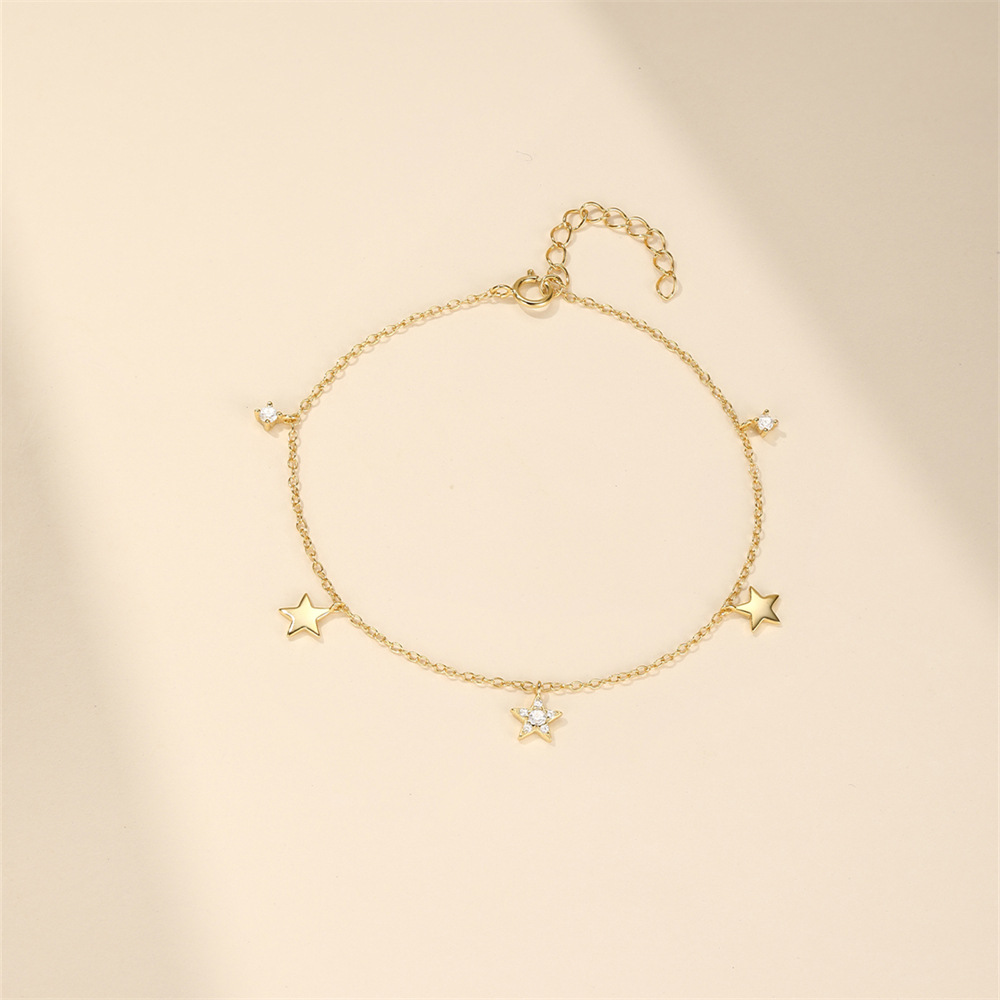 Dainty Triple Star Bracelet with Cubic Zirconia
